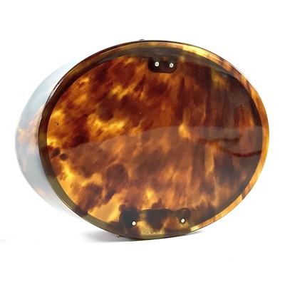 Lot 277 - An Edwardian oval tortoiseshell box, with...
