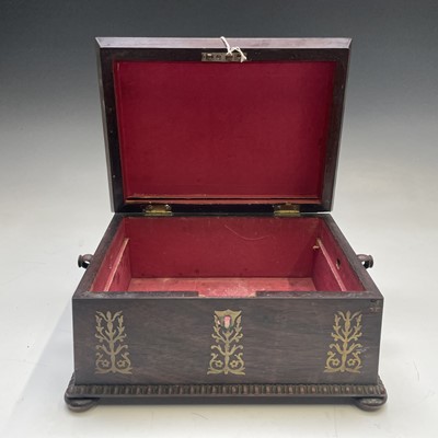 Lot 17 - A Regency rosewood and cut brass inlaid...