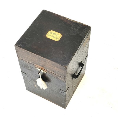 Lot 85 - An early 19th century oak silver chest, the...