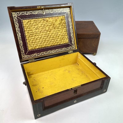 Lot 20 - A Regency mahogany, rosewood banded and brass...