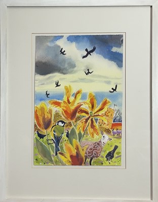 Lot 395 - Andrew WADDINGTON (1960) Cliff Top Gouache...