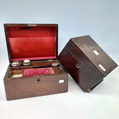 Lot 73 - A Victorian rosewood vanity box, with lift-out...
