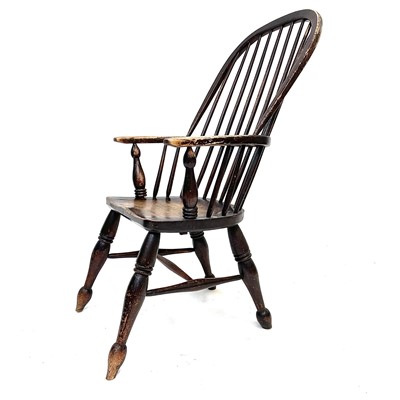 Lot 77 - A 19th century ash and elm windsor armchair,...