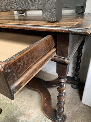 Lot 54 - A late 17th century oak side table, with a...