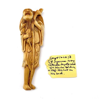 Lot 251 - An 18th century carved ivory Kyoto school...