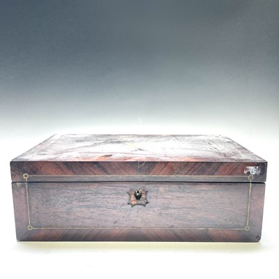 Lot 163 - An early Victorian rosewood, crossbanded and...