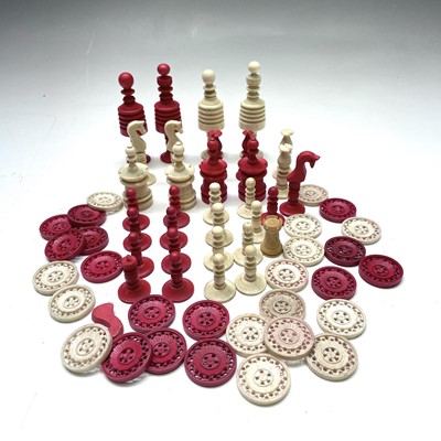 Lot 110 - A 19th century English bone Barleycorn Chess...