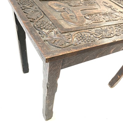 Lot 145 - An oak side table, late 19th century, the top...