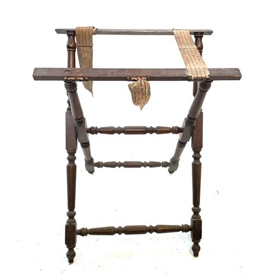 Lot 150 - A late 19th century oak butlers tray stand,...