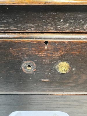 Lot 160 - A 19th century oak dresser, with three shelves...