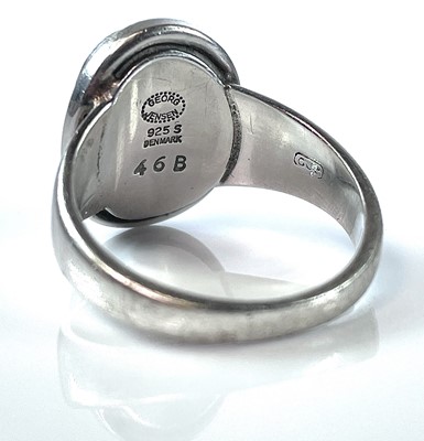Lot 149 - A Georg Jensen silver and hematite ring,...