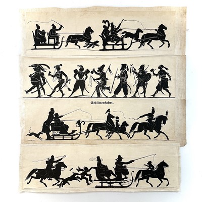 Lot 195 - Four 20th century continental silhouettes...