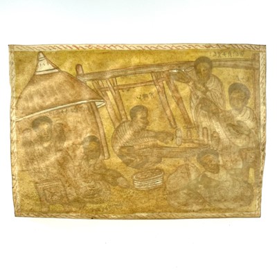 Lot 128 - An Ethiopian Coptic painting on vellum, 26cm x...