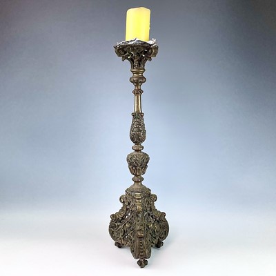 Lot 168 - An early-mid 20th century cast brass pricket...