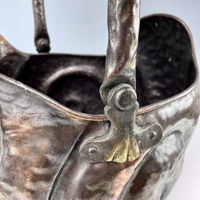 Lot 173 - A 19th century copper shell shaped coal bucket,...