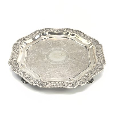 Lot 16 - A Chinese silver salver, by Wang Hing & Co,...