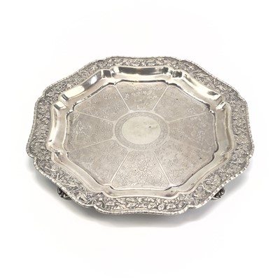Lot 16 - A Chinese silver salver, by Wang Hing & Co,...