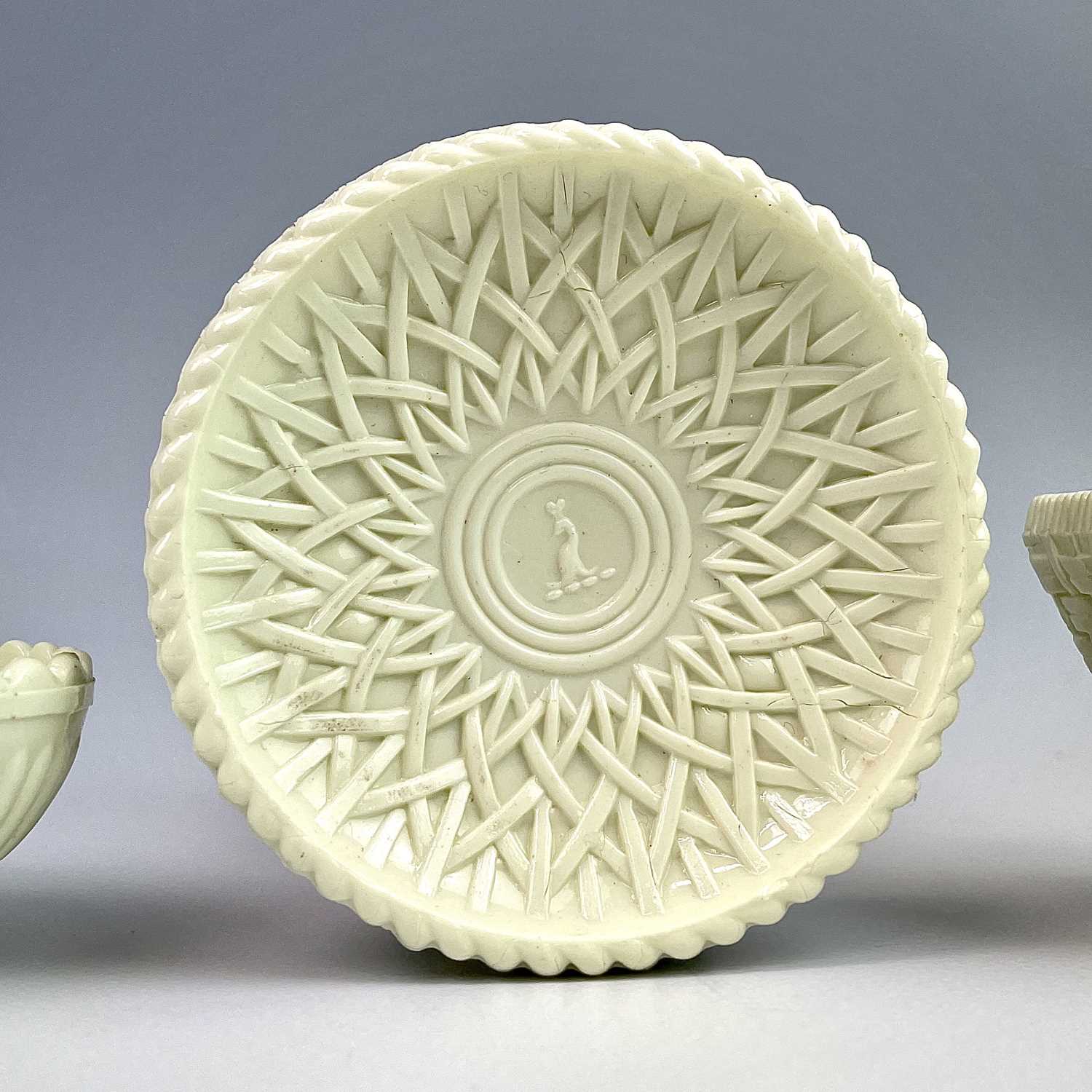 Lot 941 A Sowerby glass Queen's Ivory ware twin