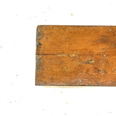Lot 185 - A rectangular elm bench seat, late 19th...