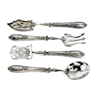 Lot 165 - A late 19th century French silver cased set of...