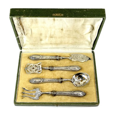 Lot 165 - A late 19th century French silver cased set of...