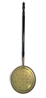 Lot 189 - A 19th century brass and copper warming pan,...