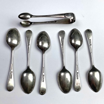 Lot 118 - An Edwardian silver set of six teaspoons with...