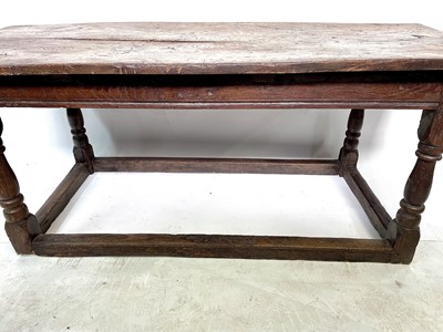 Lot 208 - An 18th century elm refectory table, height...