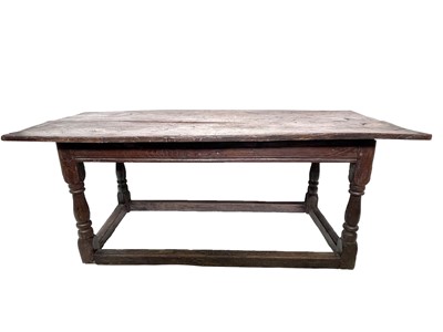 Lot 208 - An 18th century elm refectory table, height...