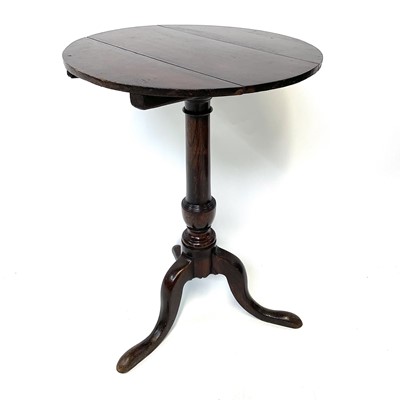 Lot 218 - A George III oak snap top tripod table, height...