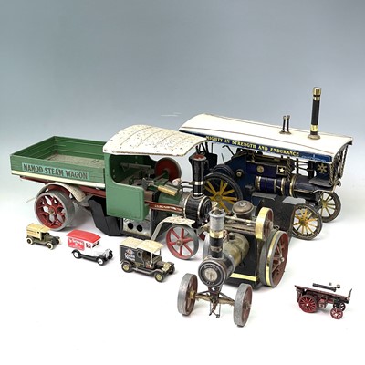 Lot 195 - A Mamod SW1 Green steam wagon with burner...