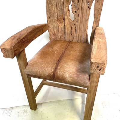 Lot 222 - A driftwood open armchair, 132cm, width 58.5cm,...