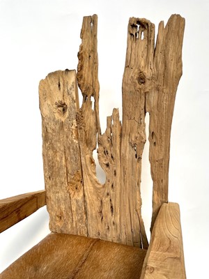 Lot 222 - A driftwood open armchair, 132cm, width 58.5cm,...