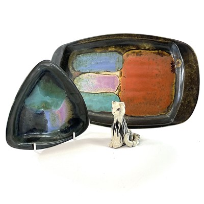 Lot 892 - Eric Leaper ceramic dish together with another...