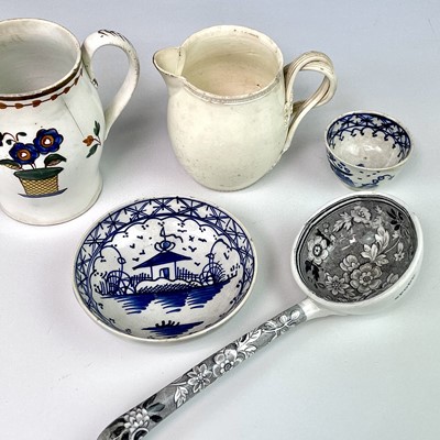 Lot 245 - A pearlware jug, circa 1800, height 8.5cm, a...