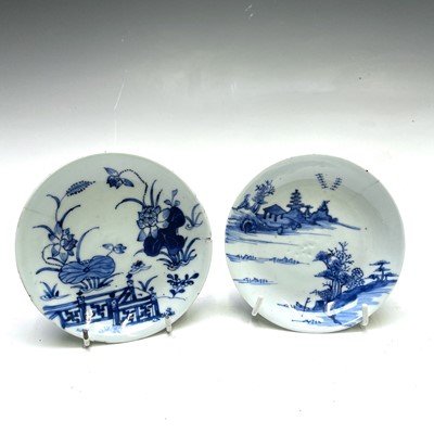 Lot 826 - Two early porcelain saucers, circa 1755,...
