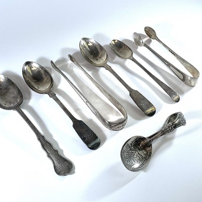 Lot 78 - A collection of silver flatware to include a...