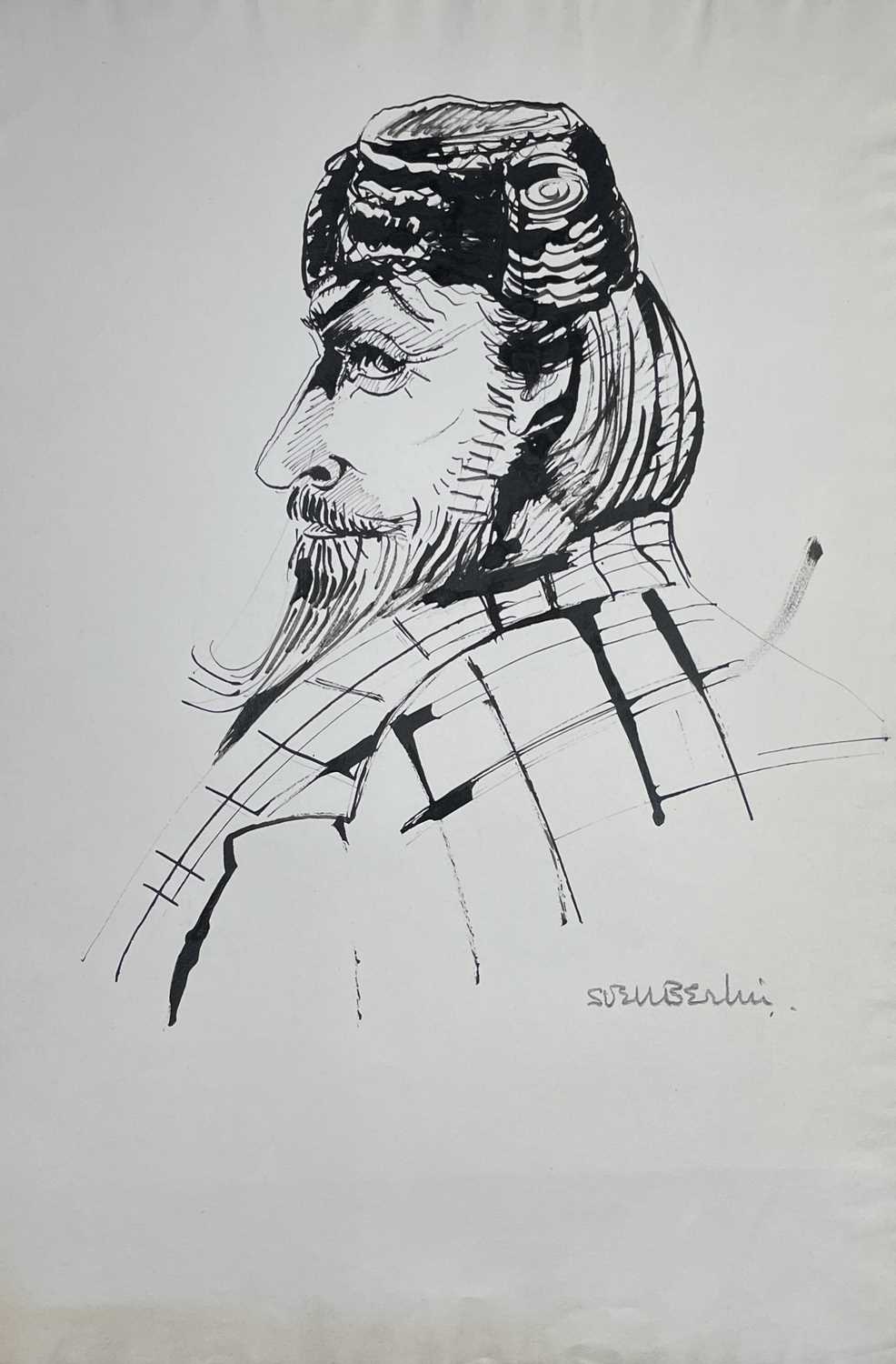 Lot 308 - Sven BERLIN (1911-1999) Self portrait Pen &...