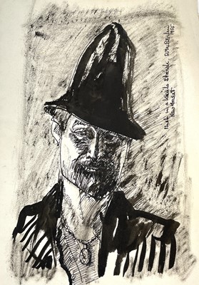 Lot 196 - Sven BERLIN (1911-1999) Self portrait Pen &...
