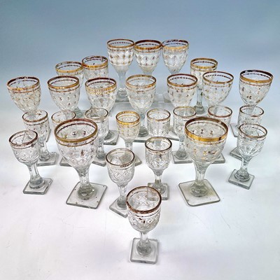 Lot 876 - A part suite of Bohemian drinking glasses...