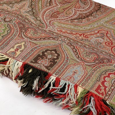 Lot 2801 - A Victorian paisley wool shawl with harlequin...