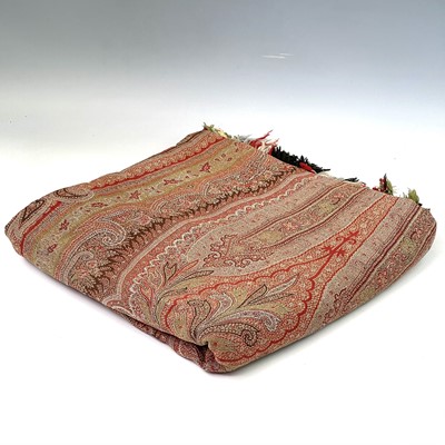 Lot 2801 - A Victorian paisley wool shawl with harlequin...