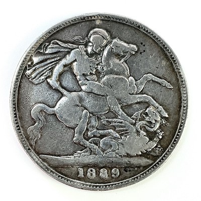 Lot 250 - A Victoria 1889 silver crown coin, Jubilee bust.
