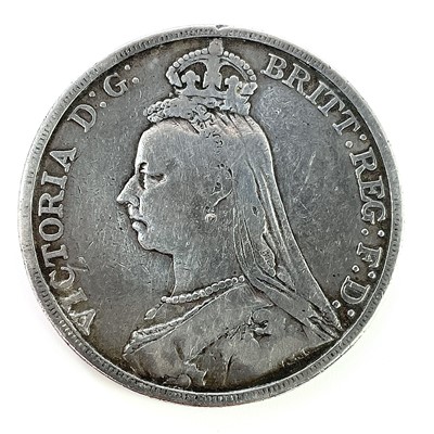 Lot 250 - A Victoria 1889 silver crown coin, Jubilee bust.
