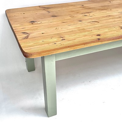 Lot 3048 - A Large pine topped kitchen or dining table,...