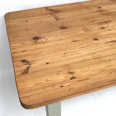 Lot 3048 - A Large pine topped kitchen or dining table,...