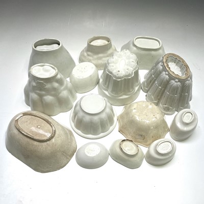 Lot 265 - Fourteen pottery jelly moulds, including one...