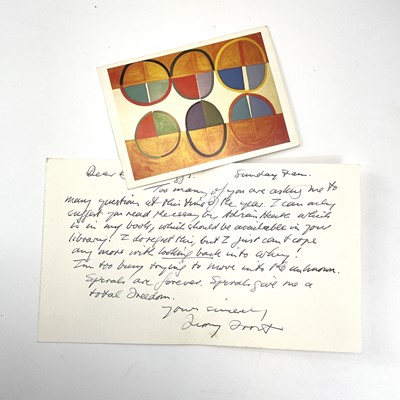 Lot 746 - Two postcards signed by Terry Frost. One dated...