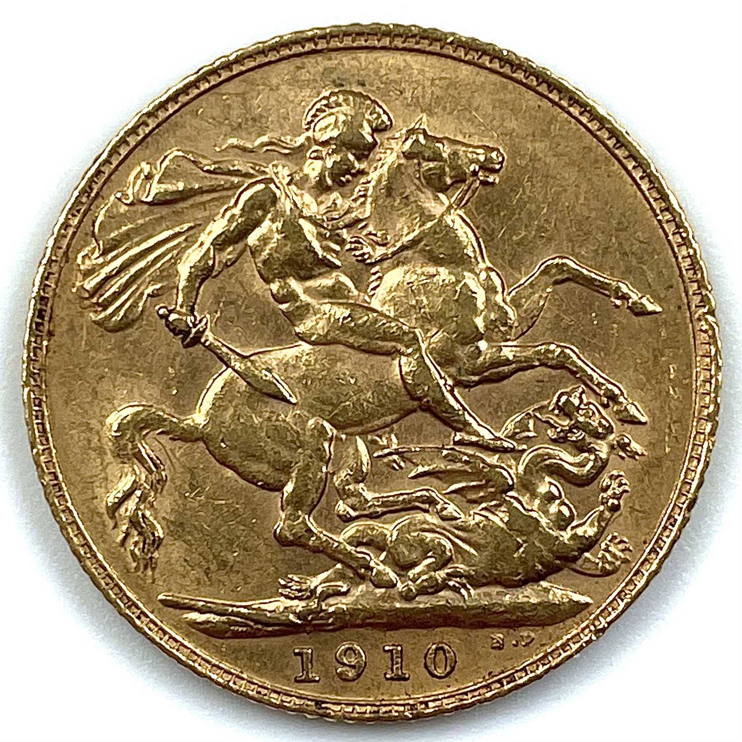 Lot 187 - Edward VII 1910 full gold sovereign coin.