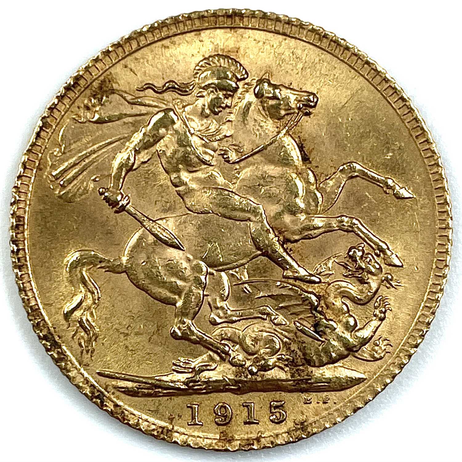 Lot 69 - A George V 1915 full gold sovereign coin.